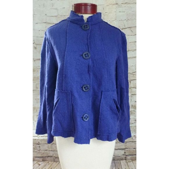 Coldwater Creek Blazer Top Women's Size Small Purple Button Up Textured - Picture 1 of 4